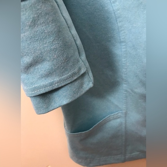 FRESH Produce Women Zip Up Mock Neck Lightweight Light Blue Sweater Jacket Large - Picture 9 of 15